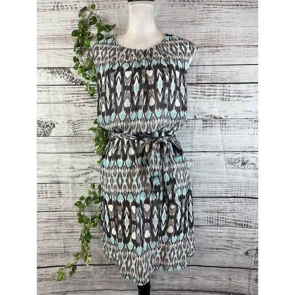 Robbie Bee Dress size 8 Blue Gray Sheer Straight Above Knee Wedding Guest Dinner - Picture 2 of 16